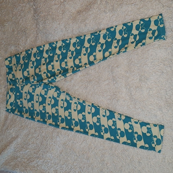 LuLaRoe Pants - Lularoe Minnie Mouse Blue & White Buttery Soft Legging One Size